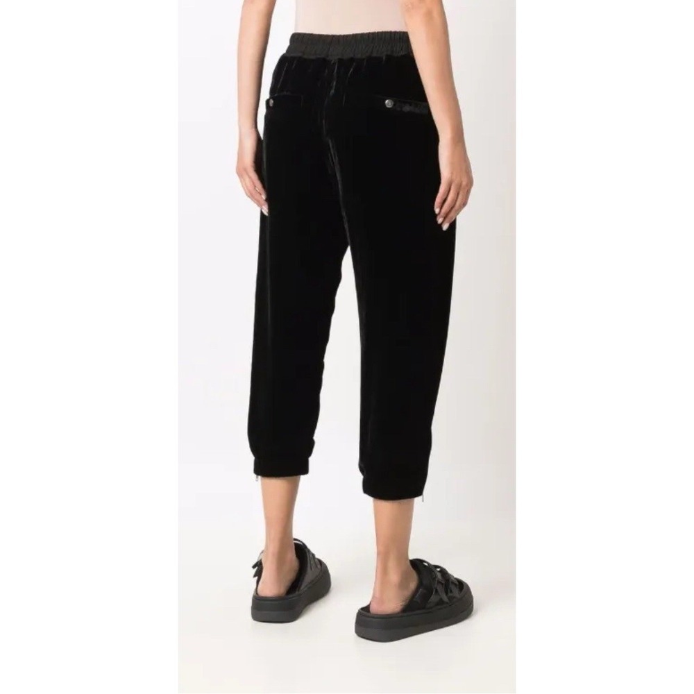 $1210 NWT Rick Owensdrop-crotch cropped Velvet 3/4 track pants Small 40